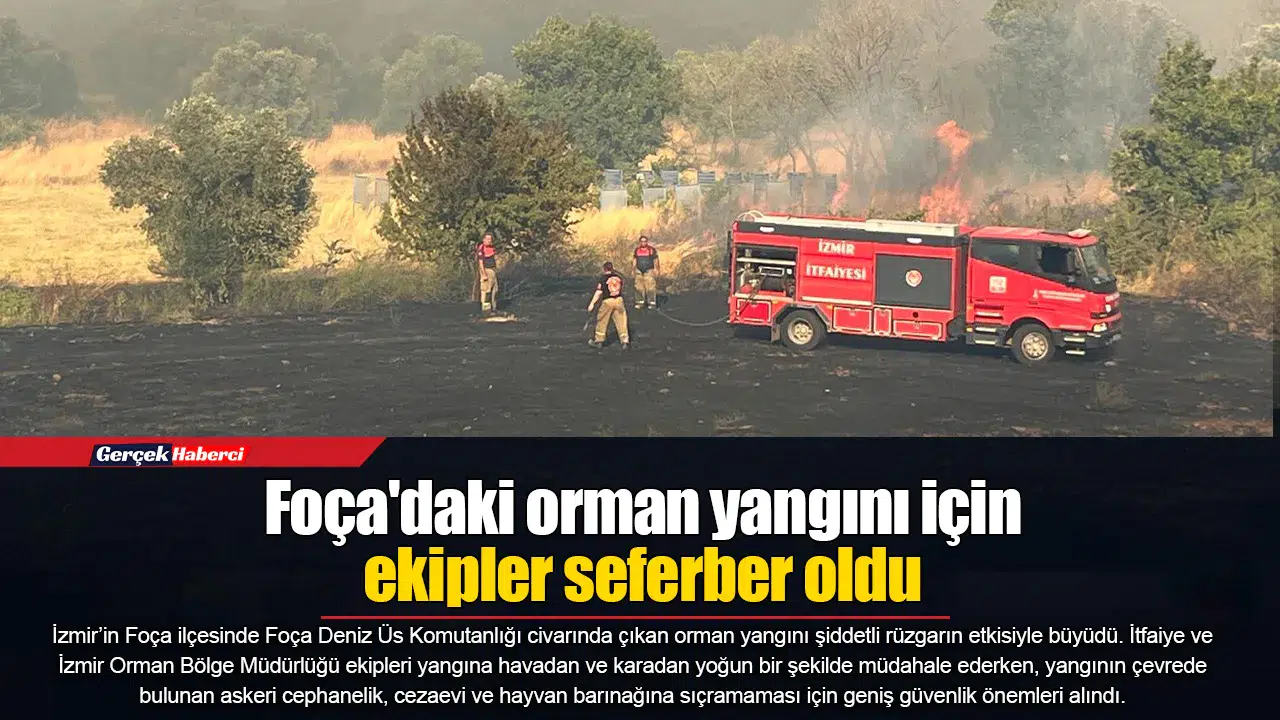 Foça'daki orman yangını için ekipler seferber oldu