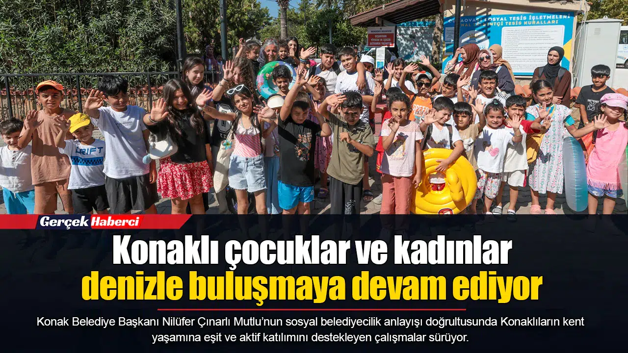 Konaklı çocuklar ve kadınlar denizle buluşmaya devam ediyor
