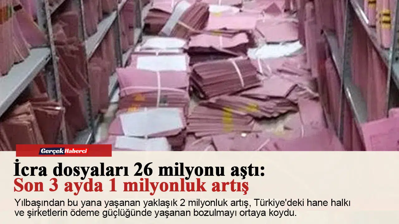 İcra dosyaları 26 milyonu aştı: Son 3 ayda 1 milyonluk artış