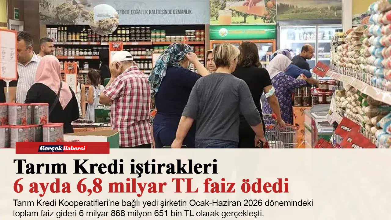 Tarım Kredi iştirakleri 6 ayda 6,8 milyar TL faiz ödedi