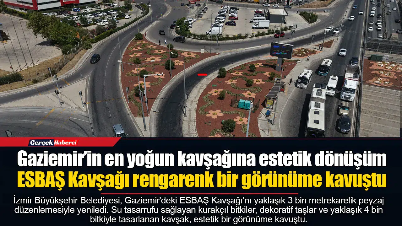 ESBAŞ Kavşağı rengarenk bir görünüme kavuştu