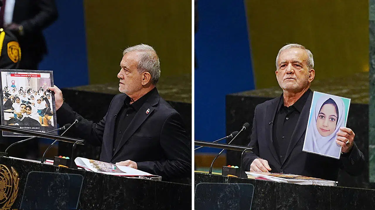 Pezeşkiyan BM'de çocuk fotoğrafları gösterdi: Terörist değil kurbanız