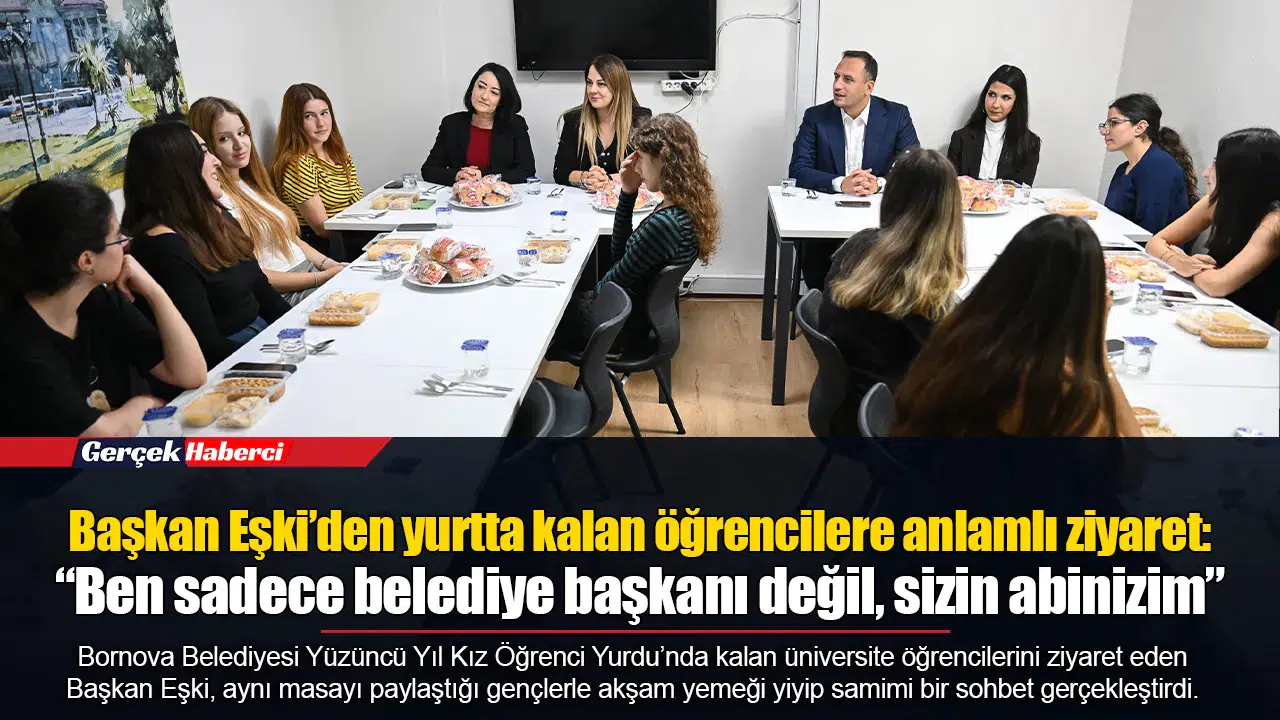 Başkan Eşki’den yurtta kalan öğrencilere anlamlı ziyaret: “Ben sadece belediye başkanı değil, sizin abinizim”