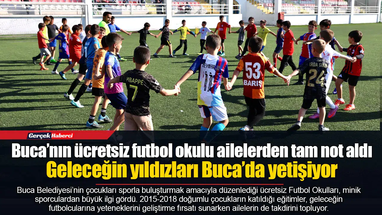 Buca’nın ücretsiz futbol okulu ailelerden tam not aldı