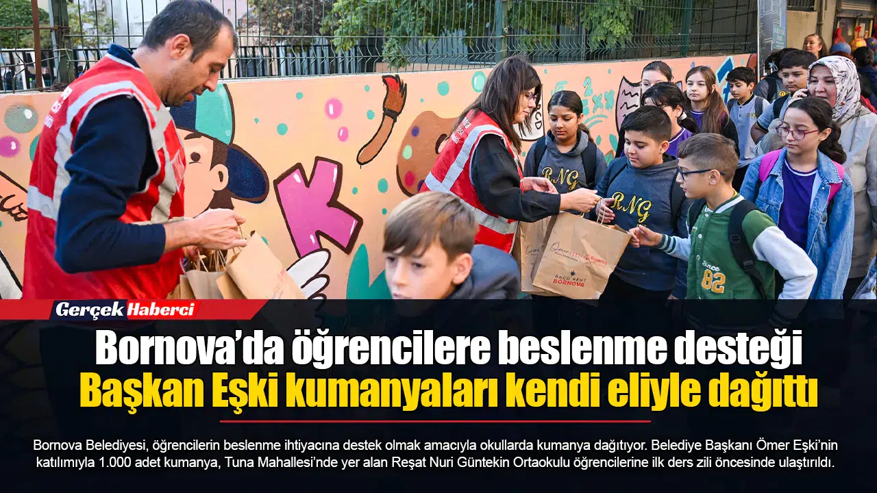 Bornova’da öğrencilere beslenme desteği... Başkan Eşki kumanyaları kendi eliyle dağıttı