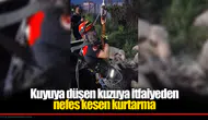 Kuyuya düşen kuzuya itfaiyeden nefes kesen kurtarma