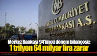 Merkez Bankası 94'üncü dönem bilançosu: 1 trilyon 64 milyar lira zarar