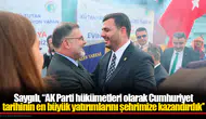 Saygılı, ‘’AK Parti hükümetleri olarak Cumhuriyet tarihinin en büyük yatırımlarını şehrimize kazandırdık’’