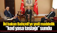 İki bakan Bahçeli'ye yedi maddelik "kod yasa taslağı" sundu