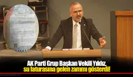 AK Parti Grup Başkan Vekili Yıldız, su faturasına gelen zammı gösterdi!