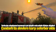 İzmir Dikili'de çıkan yangına havadan ve karadan yoğun müdahale, yerleşim yerleri tahliye edildi