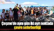 Çeşme'de aynı gün iki ayrı noktada çevre seferberliği
