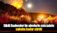 Dikili Bademler’de alevlerle mücadele sabaha kadar sürdü