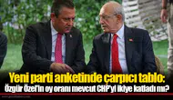 Yeni parti anketinde çarpıcı tablo: Özgür Özel’in oy oranı mevcut CHP’yi ikiye katladı mı?
