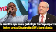 Üç anketten aynı sonuç çıktı: Özgür Özel’in yeni partisi birinci sırada, Kılıçdaroğlu CHP’si baraj altında