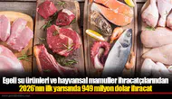 Egeli su ürünleri ve hayvansal mamuller ihracatçılarından 2026’nın ilk yarısında 949 milyon dolar ihracat