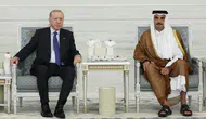 Cumhurbaşkanı Erdoğan eski Katar Emiri için Doha'da taziyede bulundu