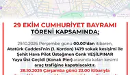 İzmir'de 29 Ekim nedeniyle Atatürk Caddesi trafiğe kapatılacak