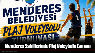 Menderes Sahillerinde Plaj Voleybolu Zamanı