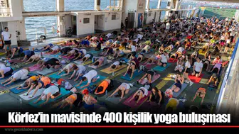 Körfez’in mavisinde 400 kişilik yoga buluşması