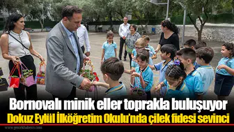 Dokuz Eylül İlköğretim Okulu’nda çilek fidesi sevinci
