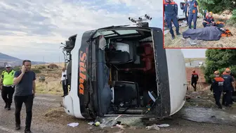 Kırıkkale'de yolcu otobüsü devrildi 41 kişi yaralandı
