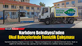 Narlıdere Belediyesi’nden Okul Bahçelerinde Temizlik Çalışması