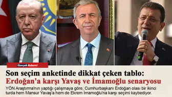 Son seçim anketinde dikkat çeken tablo: Erdoğan'a karşı Yavaş ve İmamoğlu senaryosu