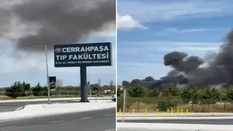 Cerrahpaşa hastanesi bahçesinde yangın çıktı