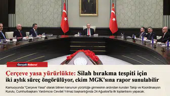 Çerçeve yasa yürürlükte: Silah bırakma tespiti için iki aylık süreç öngörülüyor, ekim MGK'sına rapor sunulabilir
