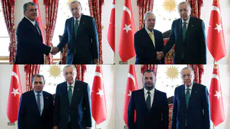 Erdoğan, dört büyük kulüp başkanlarıyla Dolmabahçe'de bir araya geldi