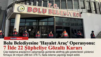 Bolu Belediyesine 'Hayalet Araç' Operasyonu: 7 İlde 22 Şüpheliye Gözaltı Kararı