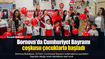 Bornova'da Cumhuriyet Bayramı coşkusu çocuklarla başladı