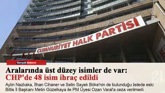 Aralarında üst düzey isimler de var: CHP'de 48 isim ihraç edildi