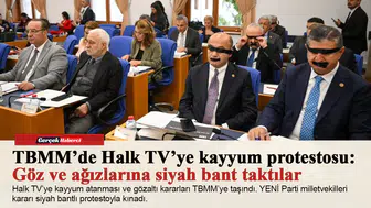 TBMM’de Halk TV’ye kayyum protestosu: Göz ve ağızlarına siyah bant taktılar