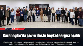 Karabağlar’da çevre dostu heykel sergisi açıldı