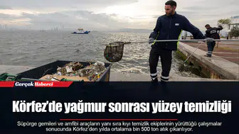 Körfez’de yağmur sonrası yüzey temizliği