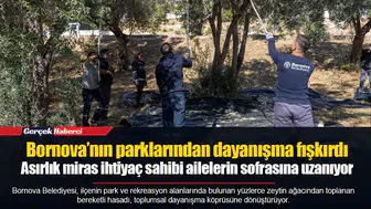 Bornova’nın parklarından dayanışma fışkırdı...  Asırlık miras ihtiyaç sahibi ailelerin sofrasına uzanıyor