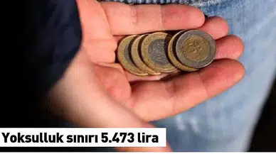 Yoksulluk sınırı 5.473 lira