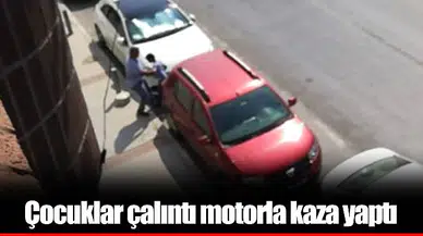 Çocuklar çalıntı motorla kaza yaptı