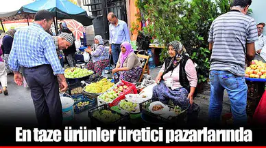 En taze ürünler üretici pazarlarında  