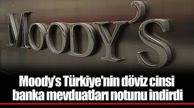 Moody’s Türkiye'nin döviz cinsi banka mevduatları notunu indirdi