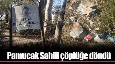 Pamucak Sahili çöplüğe döndü