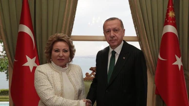 Erdoğan, Rusya Federasyon Konseyi Başkanı Matviyenko'yu kabul etti
