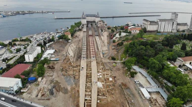 Haydarpaşa’da ortaya çıkan 1700 yıllık tarih havadan görüntülendi