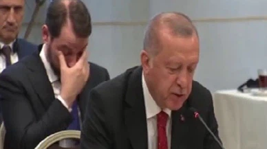 Erdoğan konuşurken Berat Albayrak böyle uyukladı