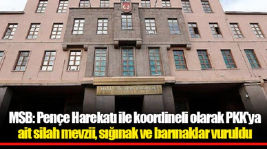 MSB: Pençe Harekatı ile koordineli olarak PKK'ya ait silah mevzii, sığınak ve barınaklar vuruldu