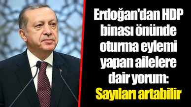 Erdoğan'dan HDP binası önünde oturma eylemi yapan ailelere dair yorum: Sayıları artabilir