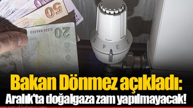 Bakan Dönmez açıkladı: Aralık'ta doğalgaza zam yapılmayacak!