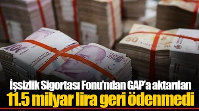 İşsizlik Sigortası Fonu’ndan GAP’a aktarılan 11.5 milyar lira geri ödenmedi